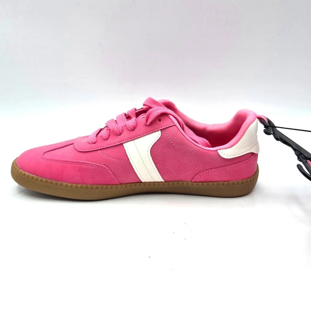 NEW Wonder Nation Girls Sneakers Pink And‎ White Low Top Memory Foam Size 6